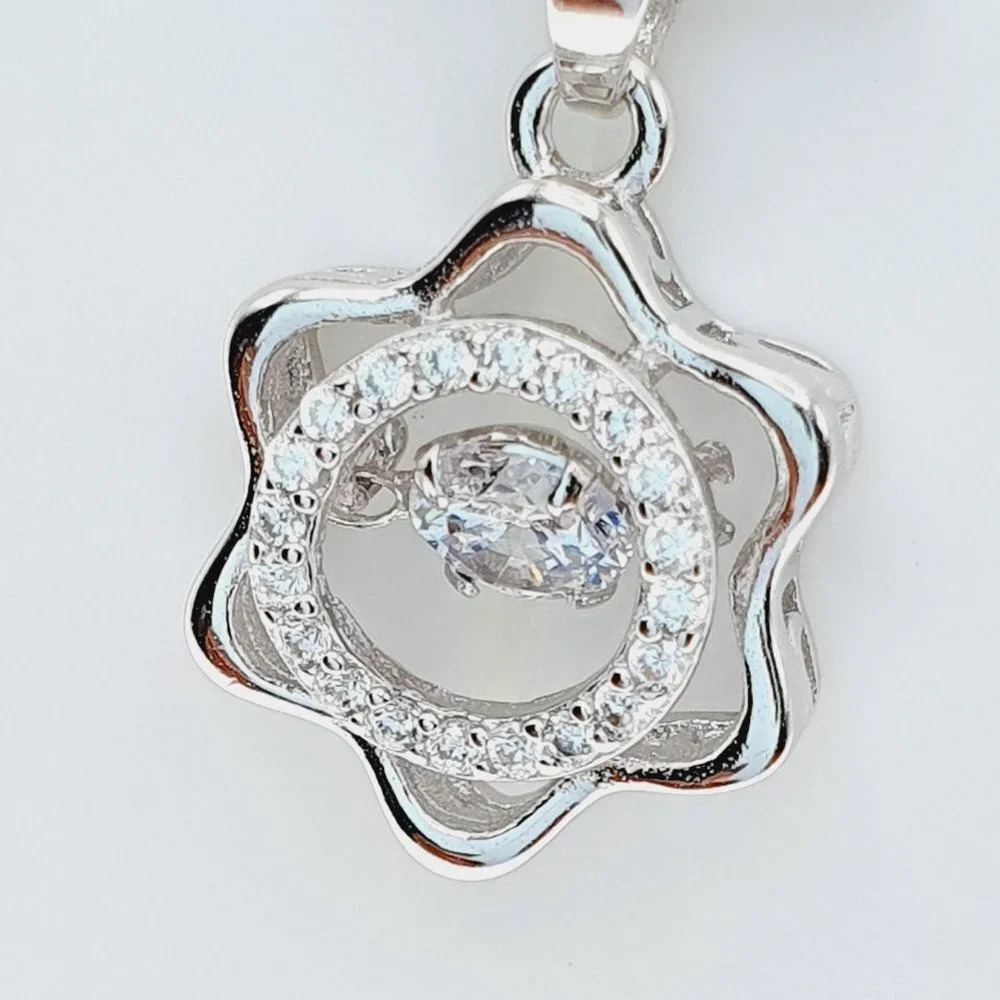 925 Sterling Silver Cubic Zircon Pendant for Women/Girls, US925P1114